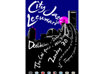 city jazz leewarden poster herontwerp grafische vormgeving grafisch ontwerp skyline oldenhove achmea toren met caracter carine braakenburg van backum